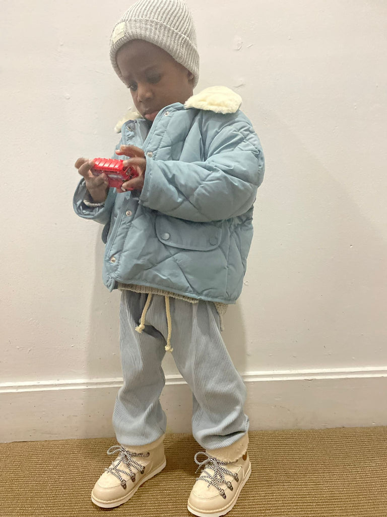 Quilted Puffer Jacket | baby blue