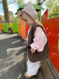 faux shearling vest | chocolate