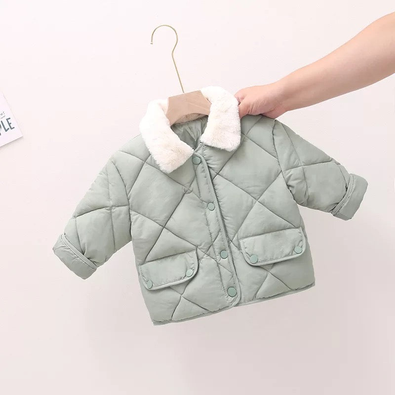 Quilted Puffer Jacket | green sage