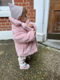 Faux Fur Teddy Coat | baby pink